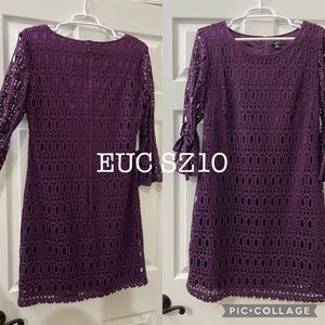 R&K Plum colored crochet lace dress